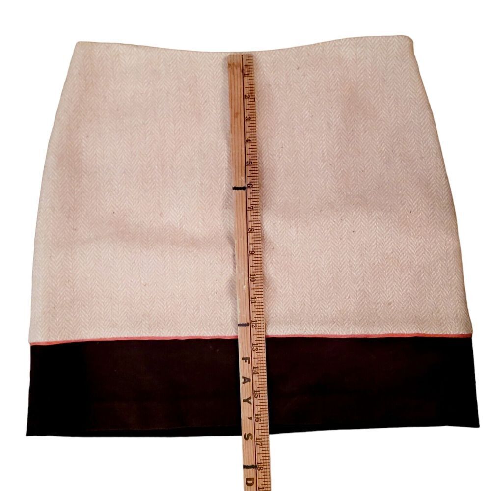 Vineyard Vines Wool Blend Beige Houndstooth Pencil Skirt Size 4 - Picture 3 of 5